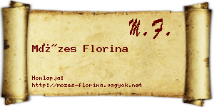 Mózes Florina névjegykártya